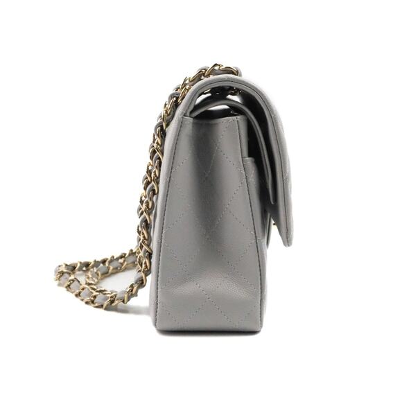 Chanel Small Classic Quilted Flap Lambskin Grey Caviar Gold Hardware - S - Picture 3 of 5